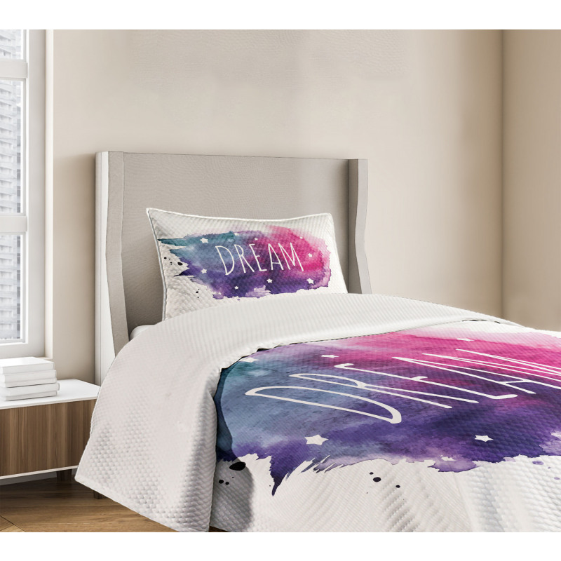 Words with Stars Watercolors Bedspread Set