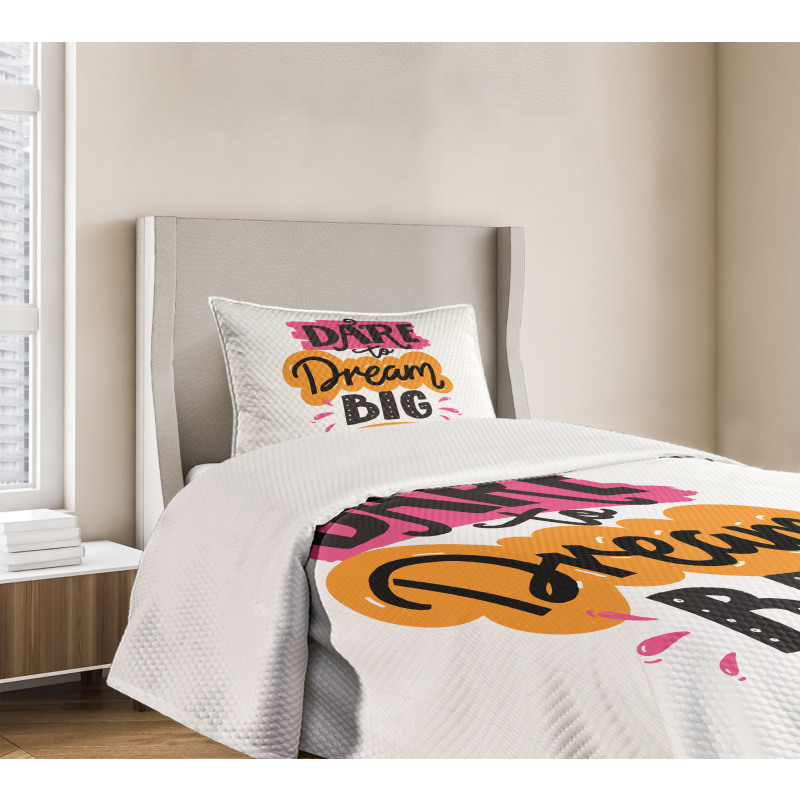 Positive Inspirational Words Bedspread Set