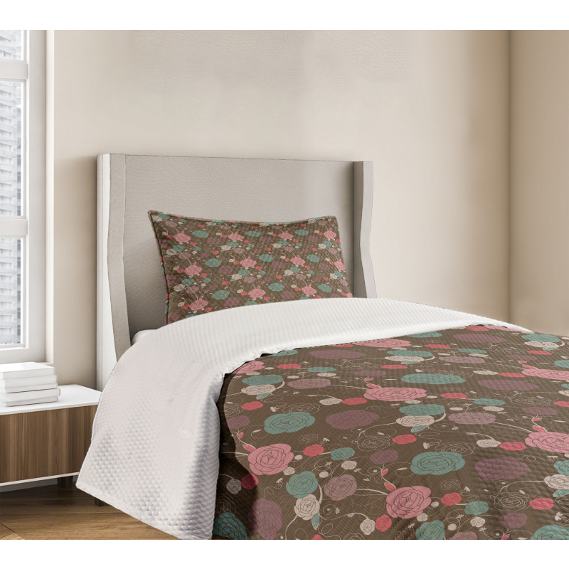 Romantic Roses and Dragonfly Bedspread Set