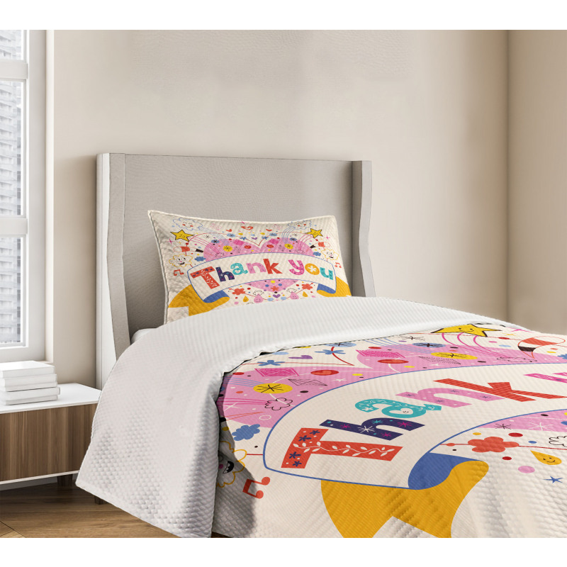 Heart Stars and Clouds Bedspread Set