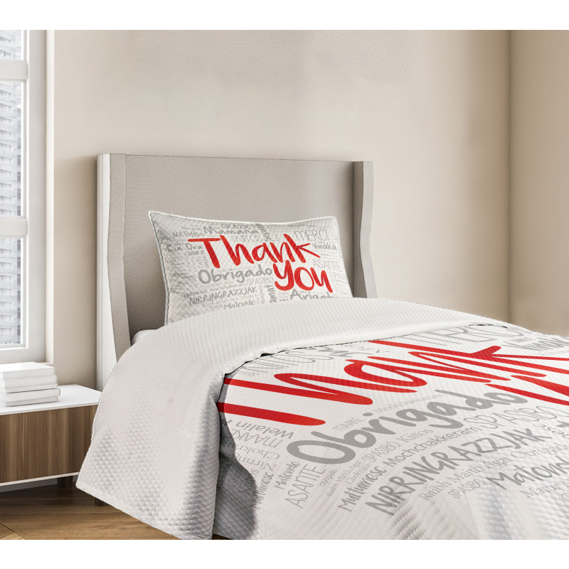 Appreciation Merci Danke Bedspread Set