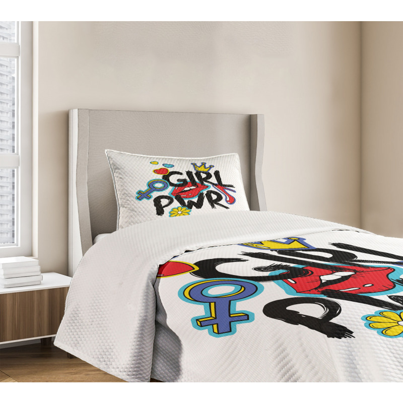 Girl Power with a Crown Bedspread Set