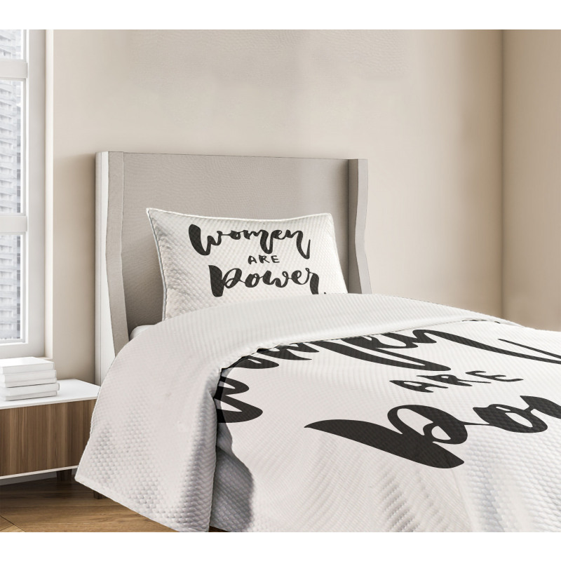 Funky Text Calligraphy Bedspread Set