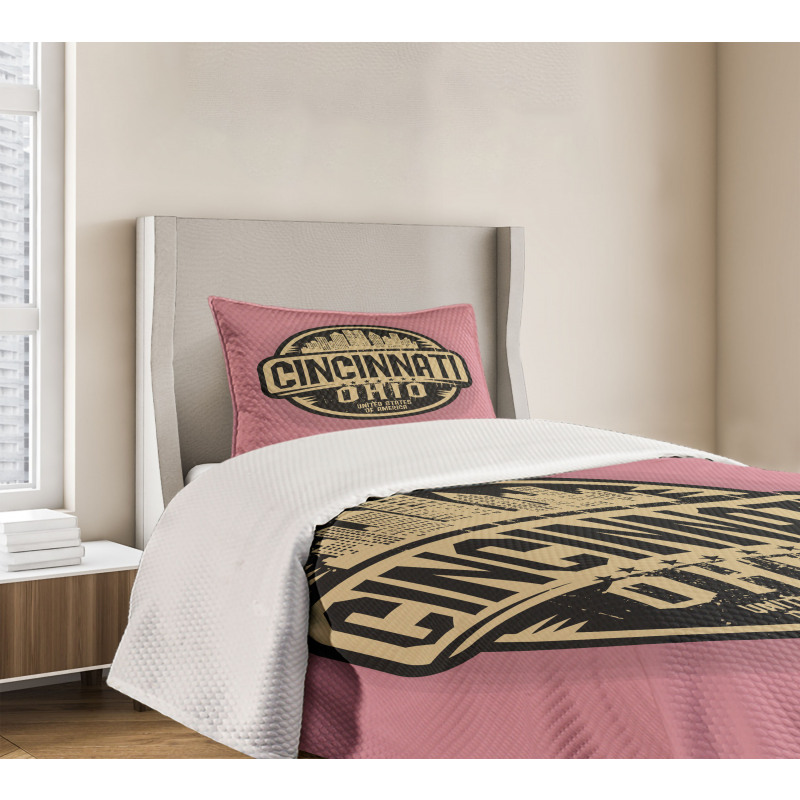 Stamp with Funky Font Bedspread Set