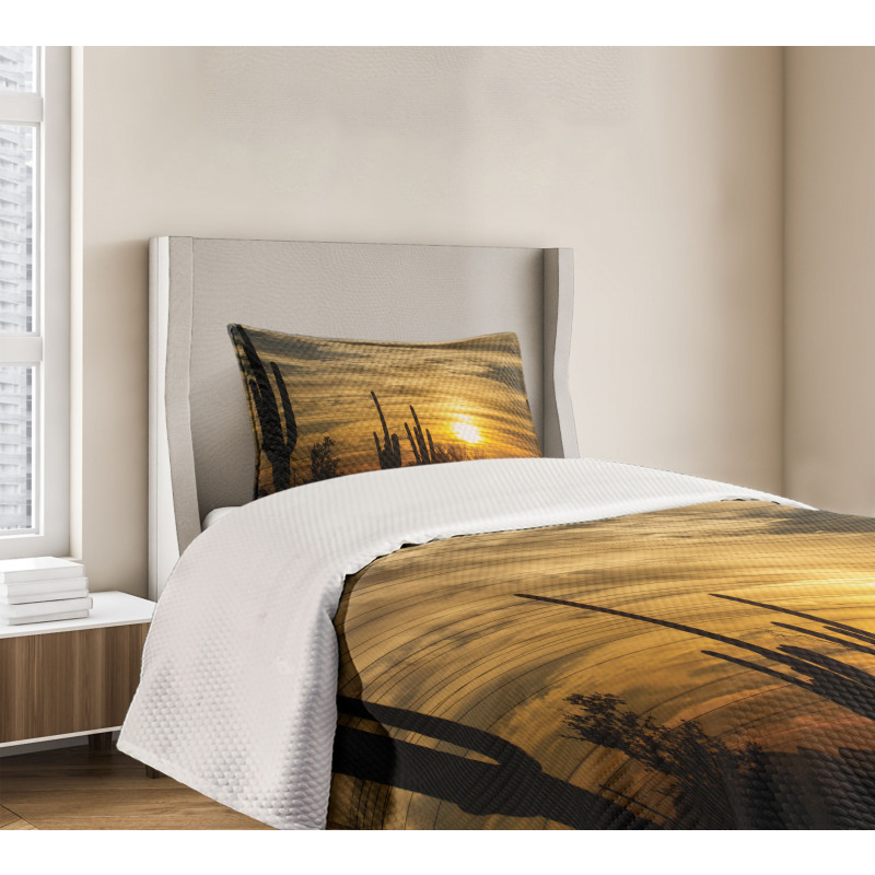 Horizon Skyline and Cactus Bedspread Set