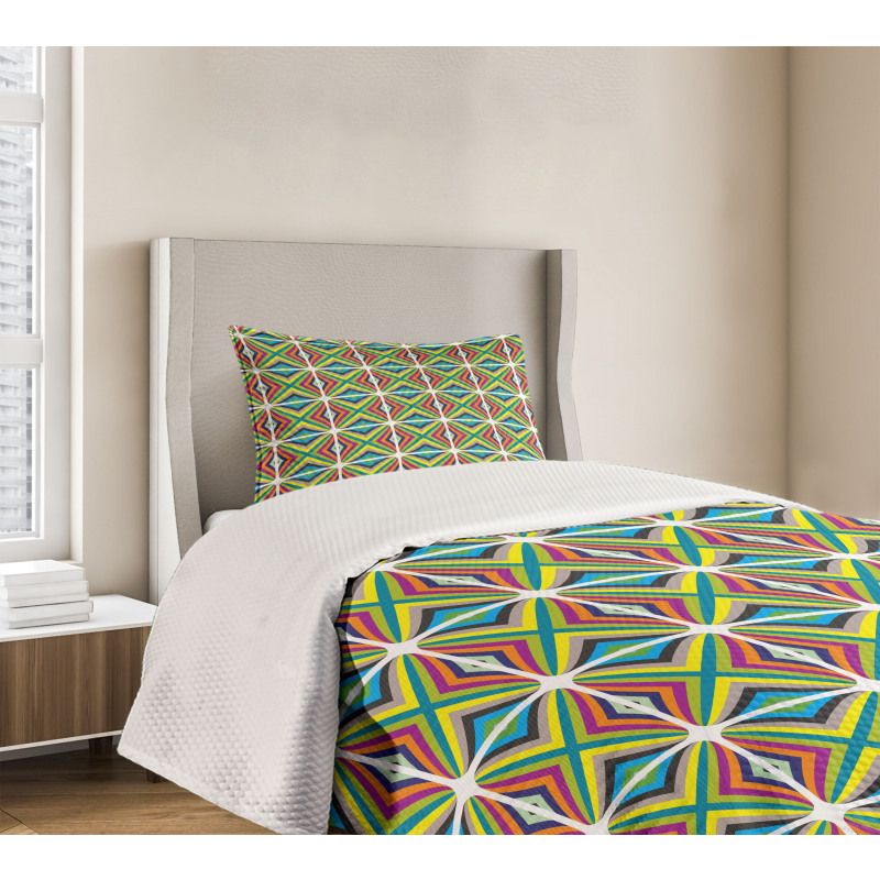 Contemporary Vivid Fractal Bedspread Set