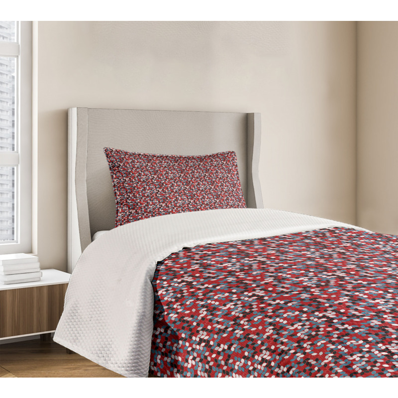 Colored Leaf-like Shapes Bedspread Set