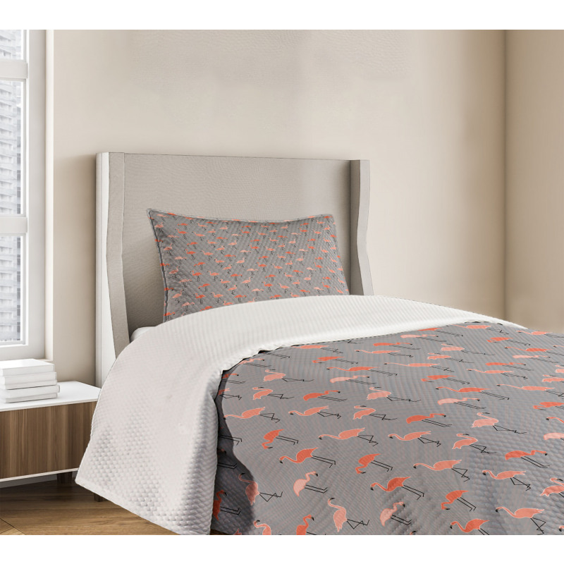 Forest Birds on Zigzags Bedspread Set