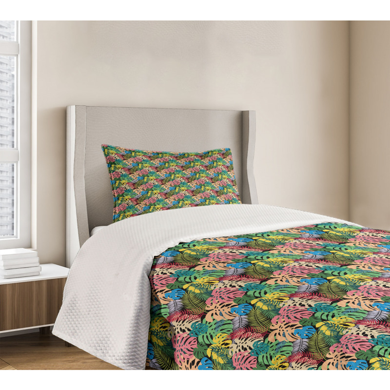 Rainbow Colored Hawaiian Bedspread Set