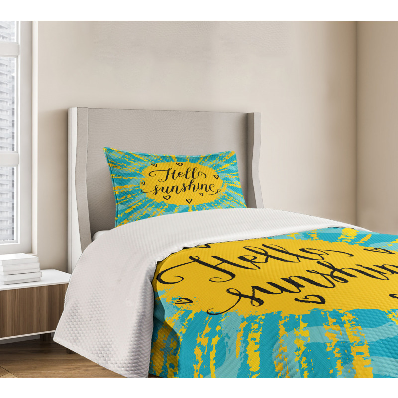 Sun Motif Stripes Bedspread Set