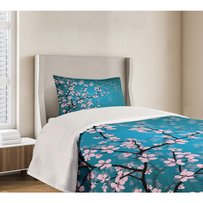 Ombre Spring Sakuras Bedspread Set