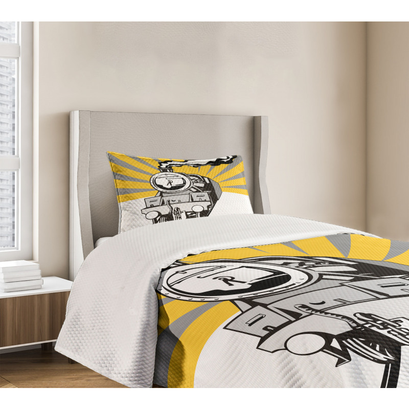 Locomotive Sunburst Effect Bedspread Set