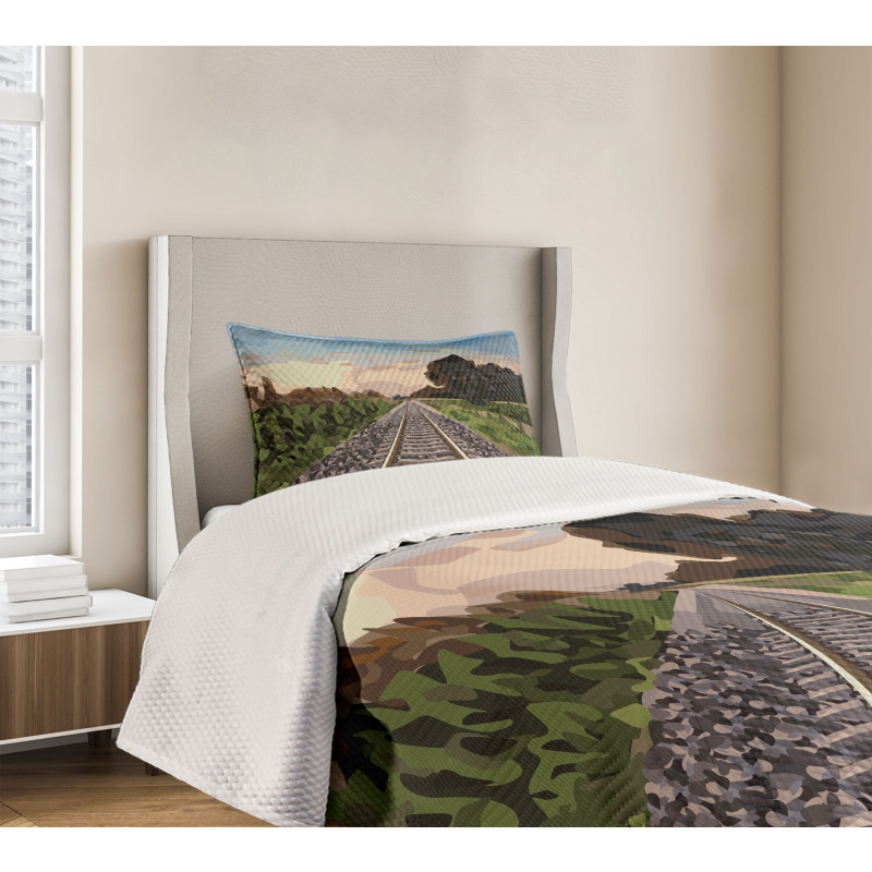 Stones and Road Tracks Bedspread Set