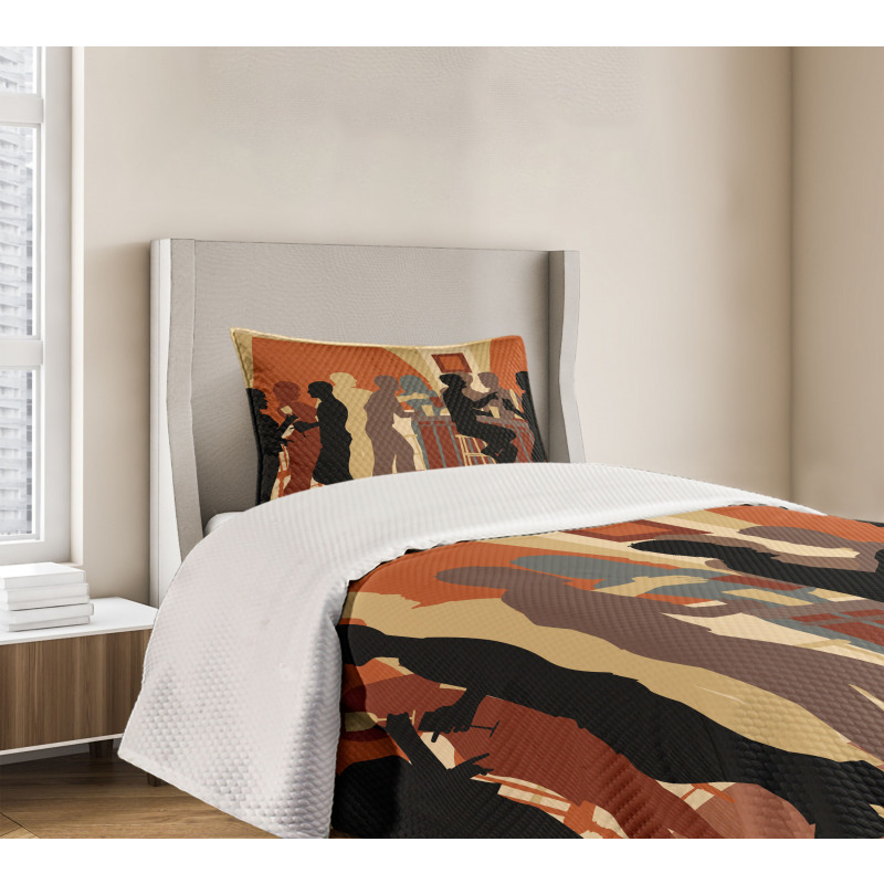 Night out with Friends Theme Bedspread Set