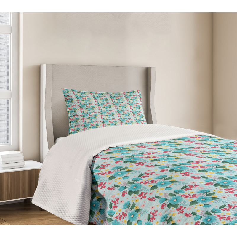 Spring Foliage Berries Bedspread Set