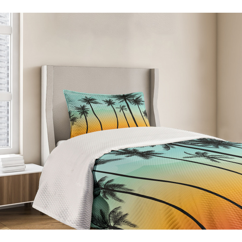 Ombre Effect Landscape Bedspread Set