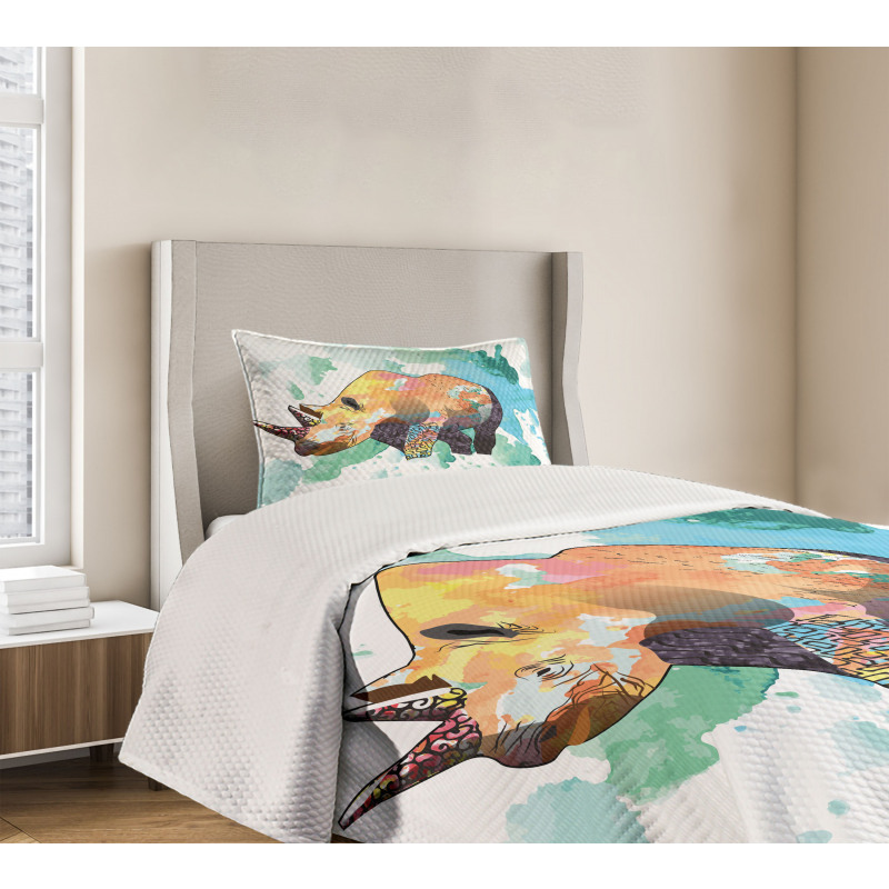 Watercolor Animal Wilderness Bedspread Set