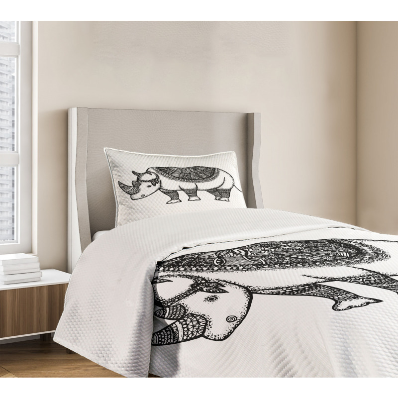 Sketch Animal Tribal Bedspread Set