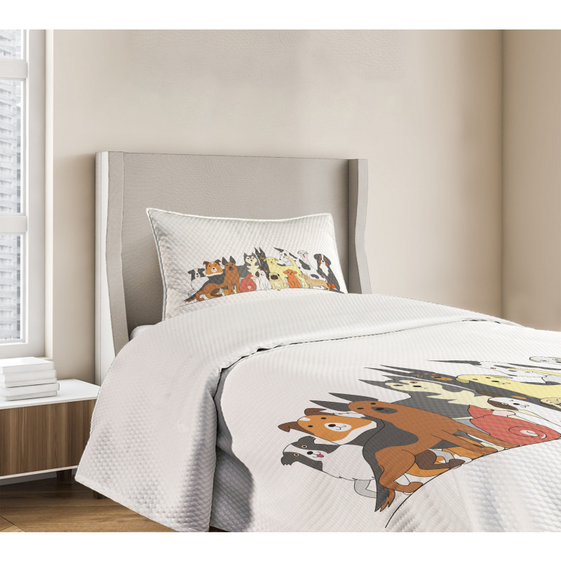 Husky and Jack Russel Terrier Bedspread Set