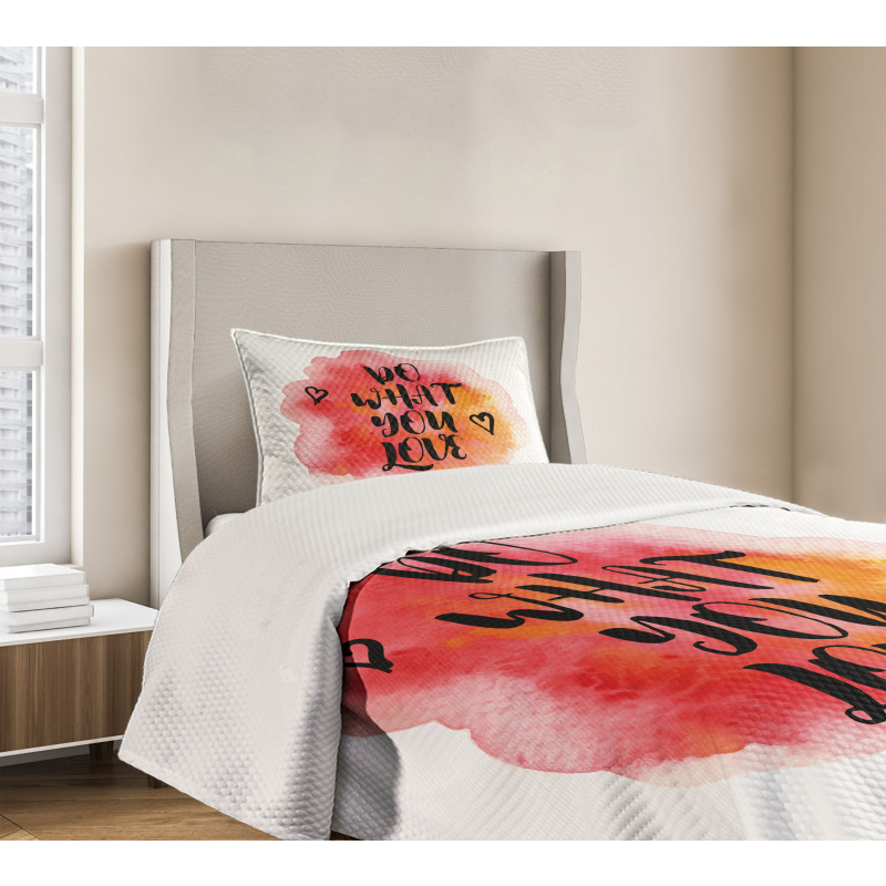 Hearts with Grunge Message Bedspread Set