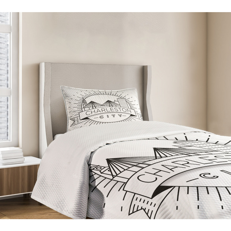 Minimal City Skyline Bedspread Set