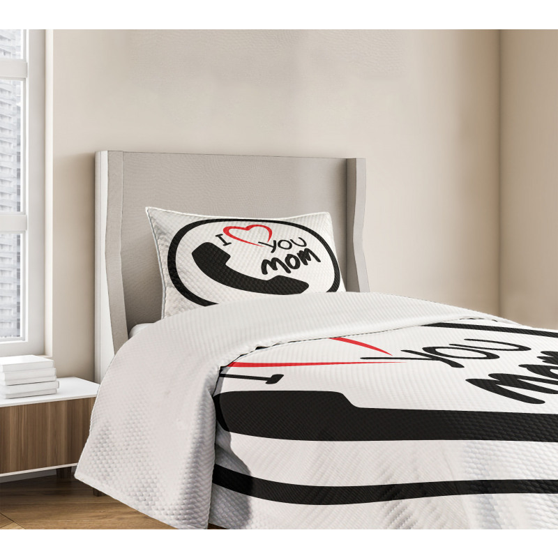 I Love You Mom Message Bedspread Set