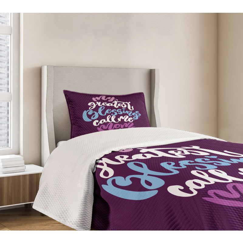 Calligraphic Message Mother Bedspread Set