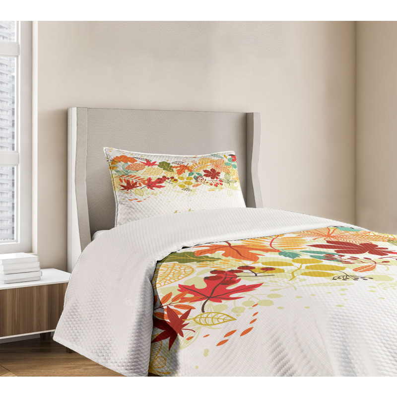 Autumn Leaves Border Bedspread Set