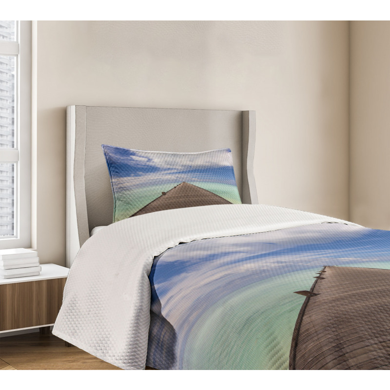 Peaceful View Long Jetty Ocean Bedspread Set