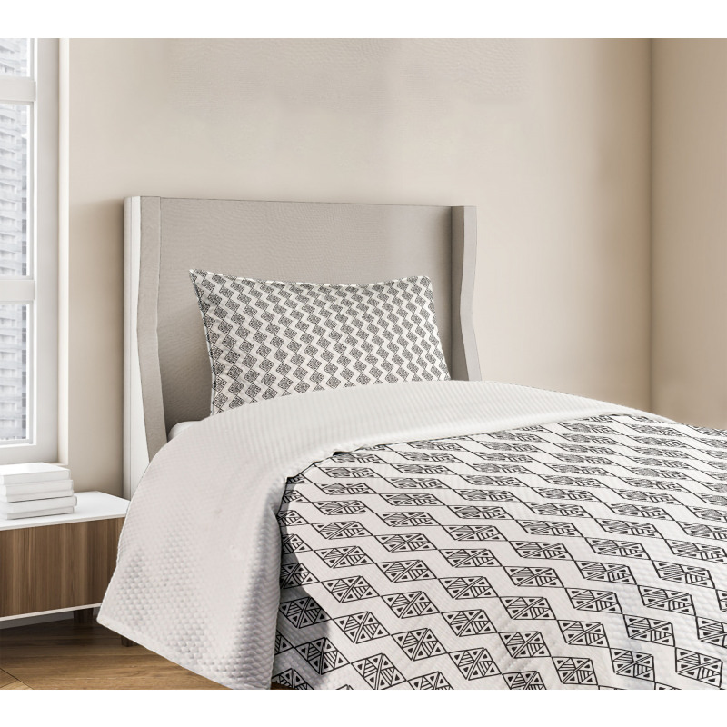Monochrome Pattern Bedspread Set