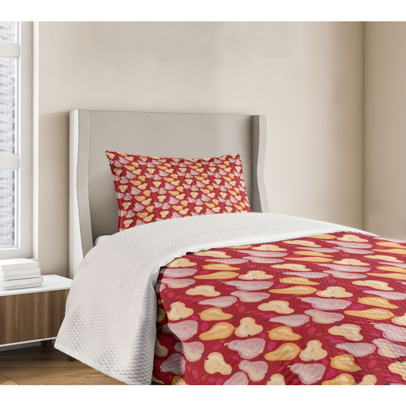 Abstract Watercolor Pears Bedspread Set