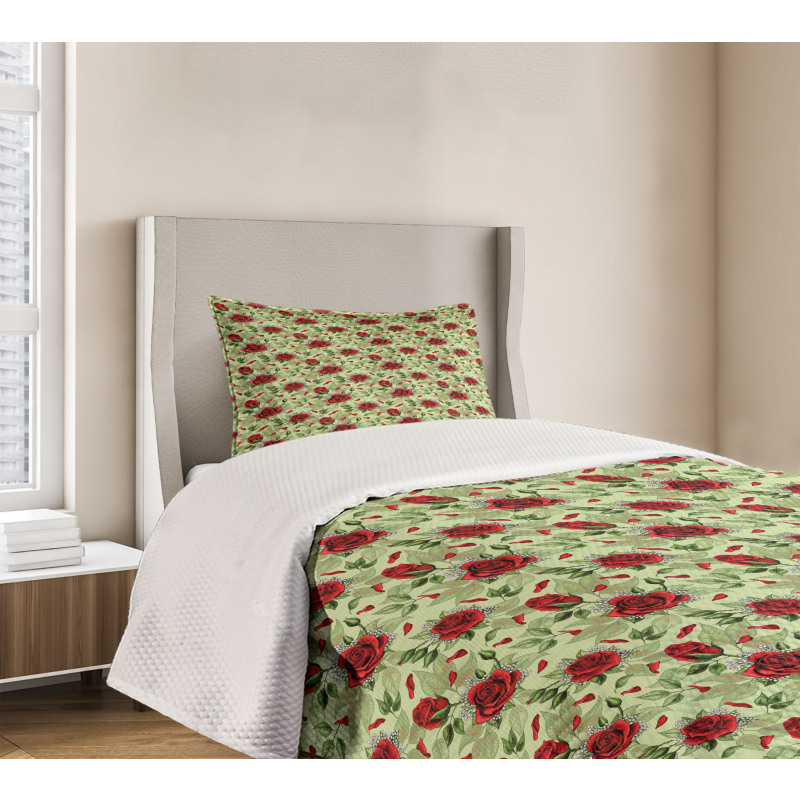 Valentines Day Floral Romance Bedspread Set