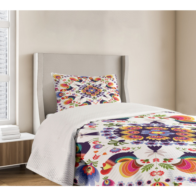 Folkloric Flowers Bedspread Set