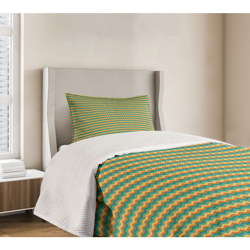 Geometric Colorful Lines Bedspread Set
