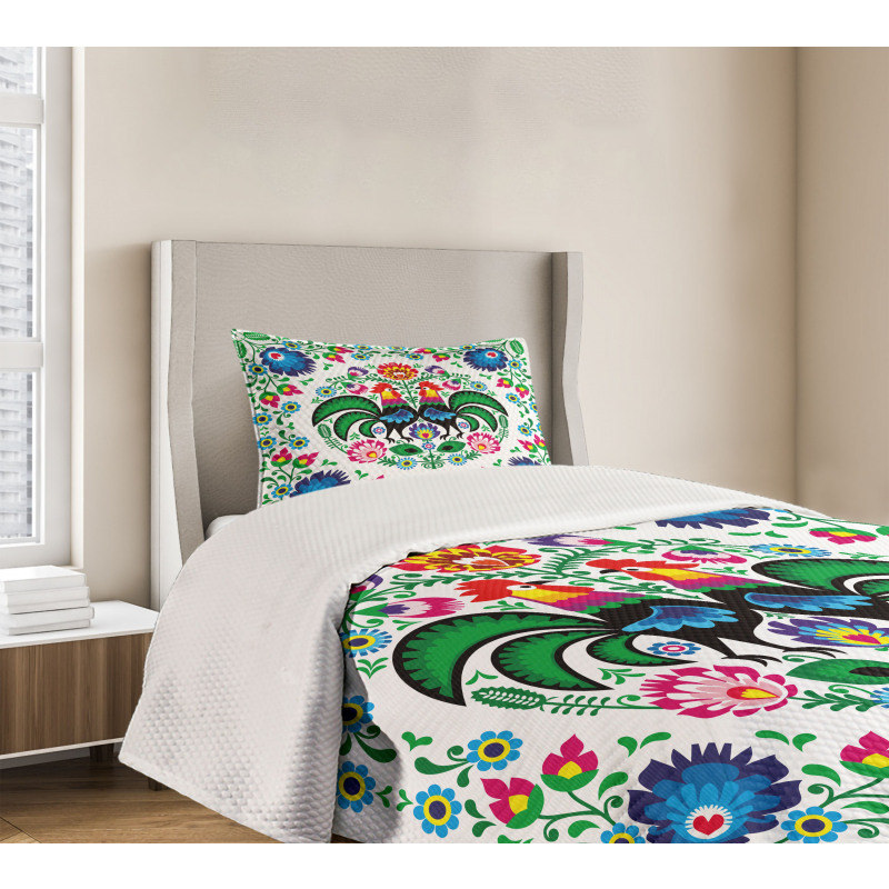 Traditional Polish Rooster Bedspread Set