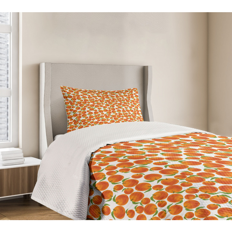 Organic Juicy Oranges Bedspread Set