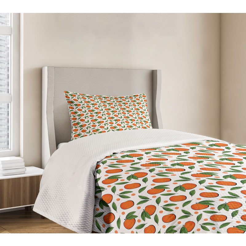 Mandarin and Polka Dots Bedspread Set