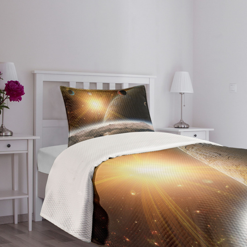 Moons Universe Earth Bedspread Set