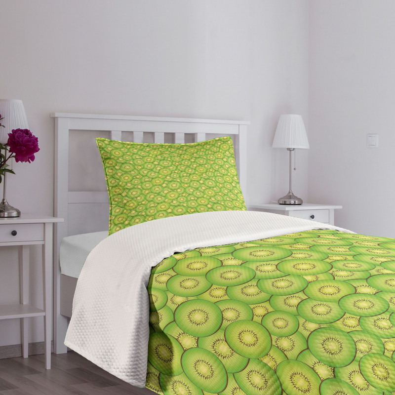 Exotic Fruit Slices Pattern Bedspread Set