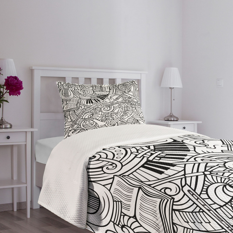Chaotic Doodle Musical Bedspread Set