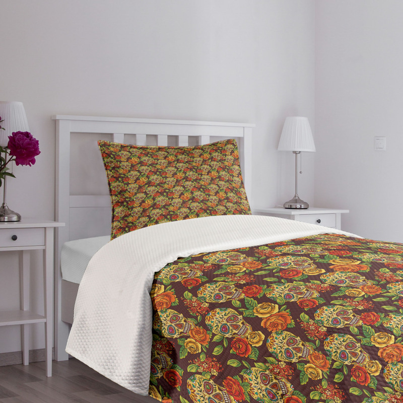 Diamond Flowers Leaves Bedspread Set