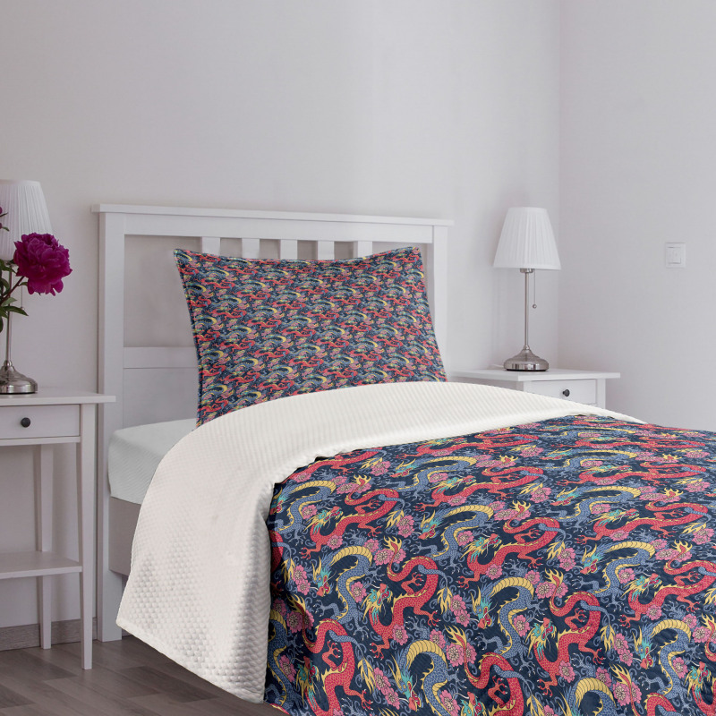 Highly Ornamented Floral Bedspread Set