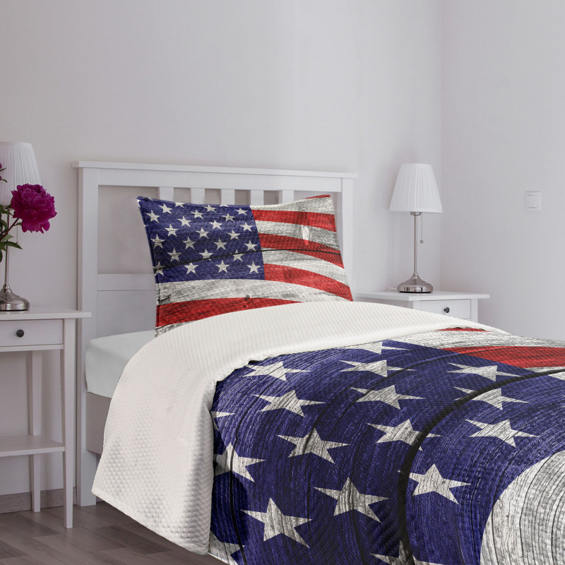 America Patriotic Day Bedspread Set