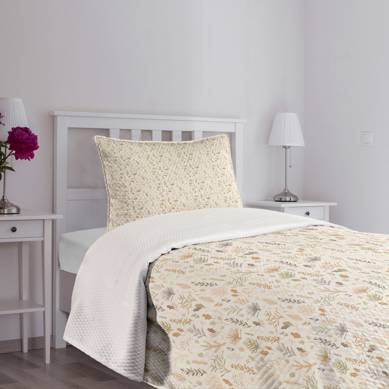 Autumn Leaves and Plants Bedspread Set
