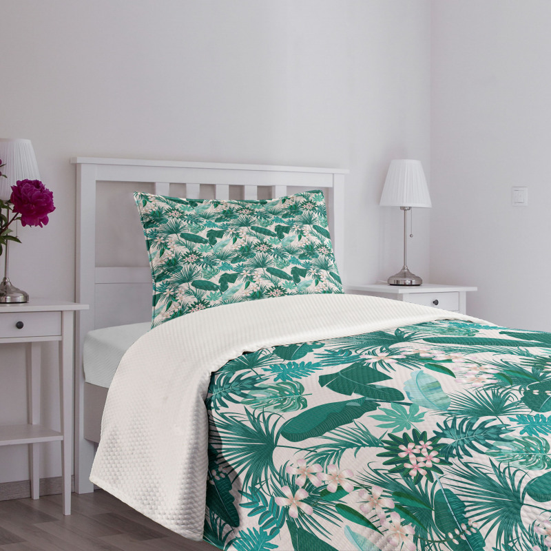 Tropic Botanical Bloom Art Bedspread Set