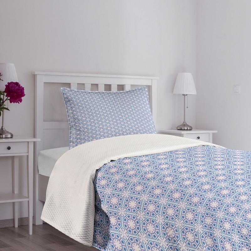 Polygonal Pastel Motif Bedspread Set