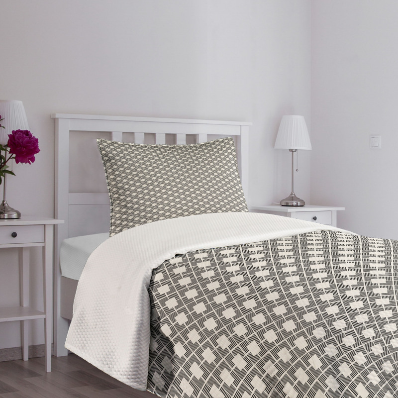 Lines Squares Lattice Art Bedspread Set