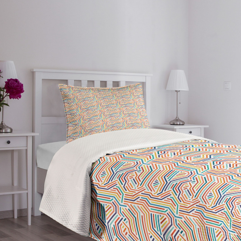 Contemporary Vivid Stripes Bedspread Set