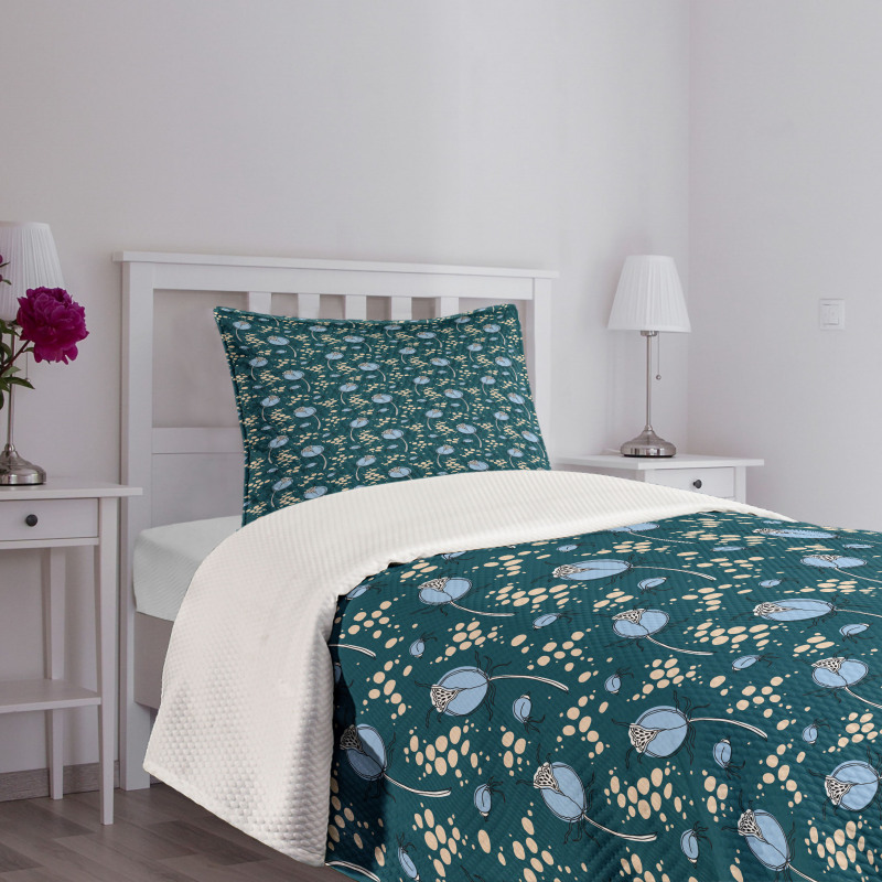 Abstract Dog-rose Buds Bedspread Set