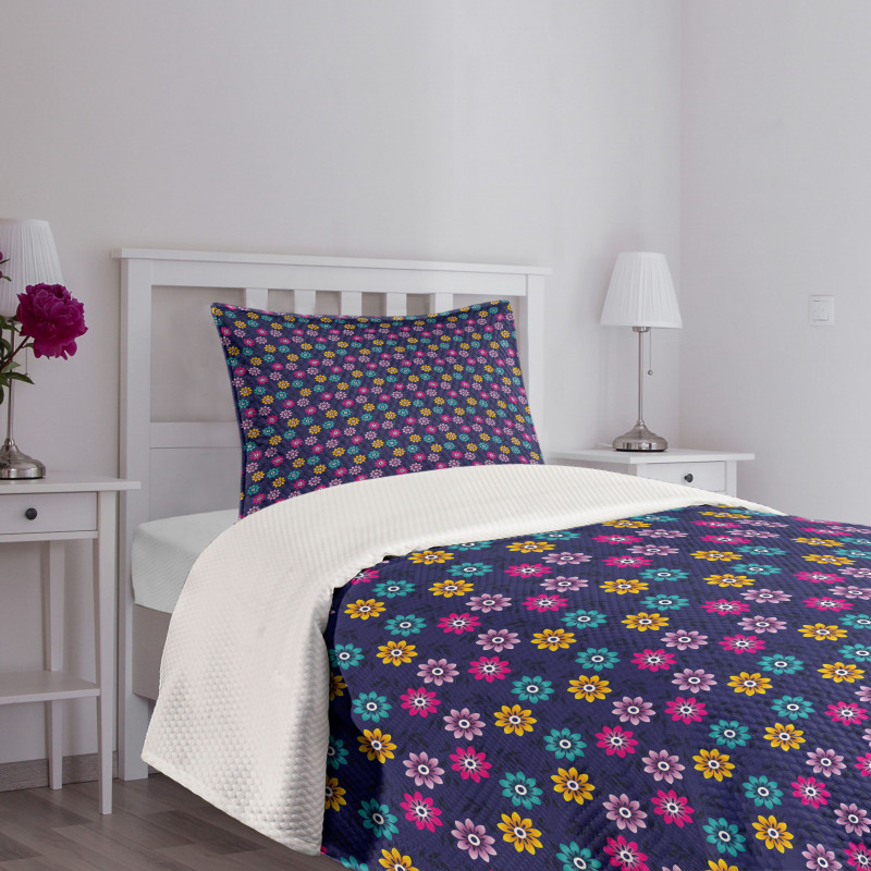 Colorful Flowers Love Bedspread Set